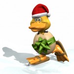 Christmas Skating Duck