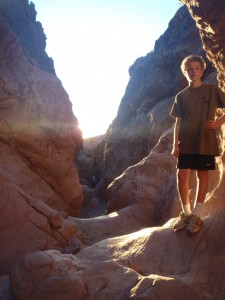 Co-Blogger in a slot canyon