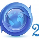 Oxygen. o2.  Eco Concept. Globe, arrows with drop of water.