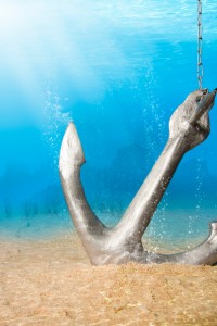 Anchor at the bottom of the sea
